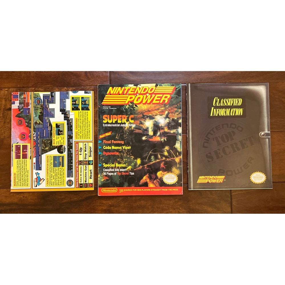 NINTENDO POWER Vol 12 - May/June 1990 SUPER C - Complete Poster & Inserts